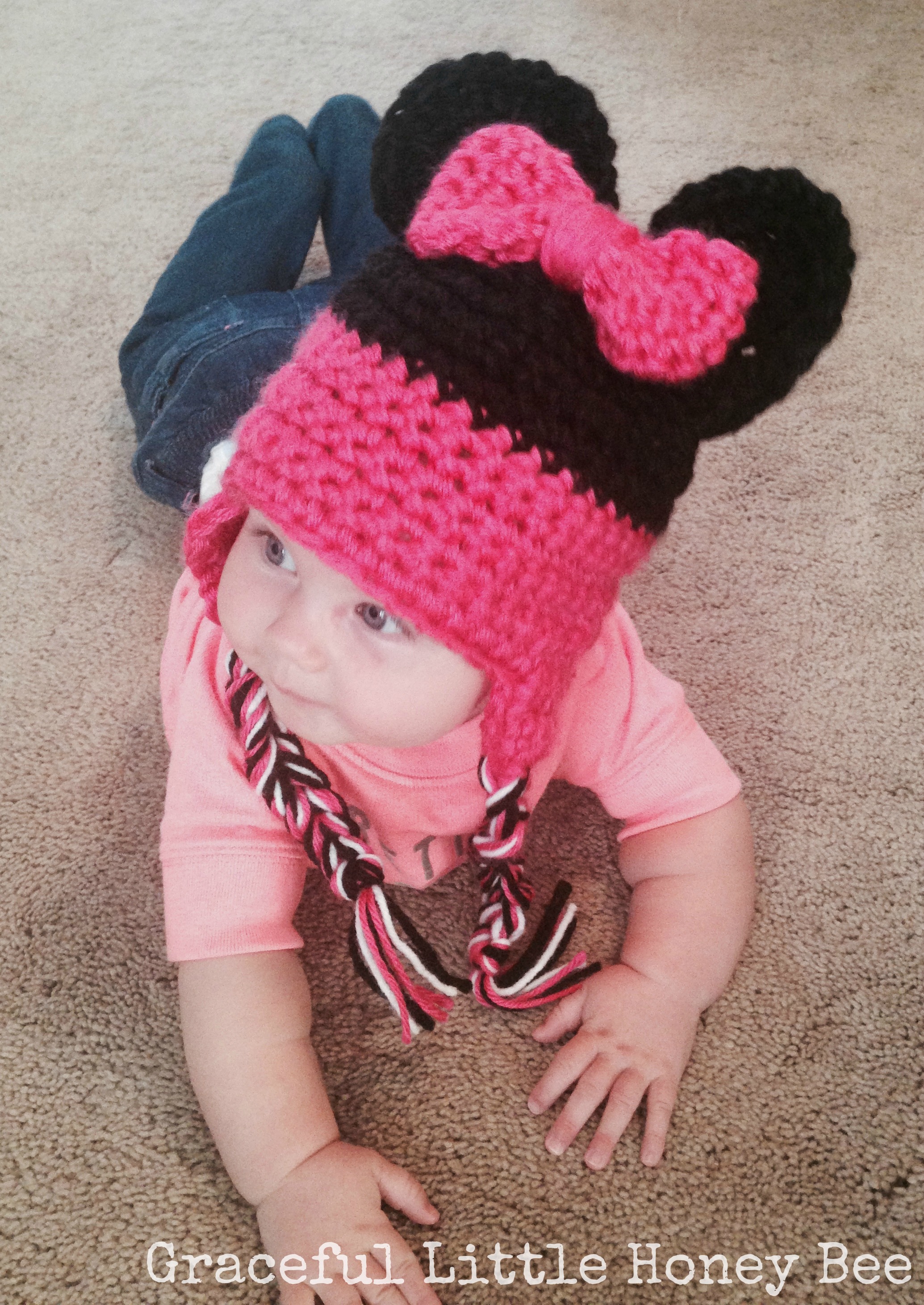 Crochet Minnie Mouse Hat Graceful Little Honey Bee