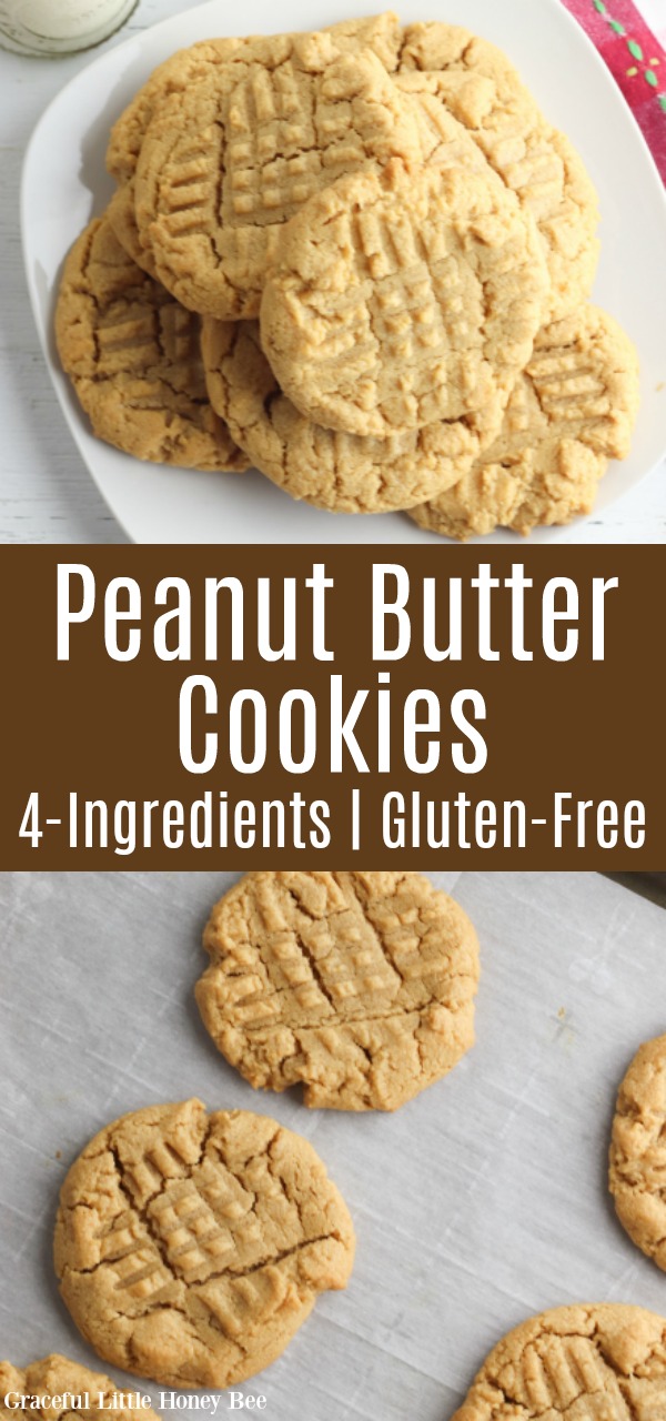 Easy 4Ingredient Peanut Butter Cookies GlutenFree Flourless