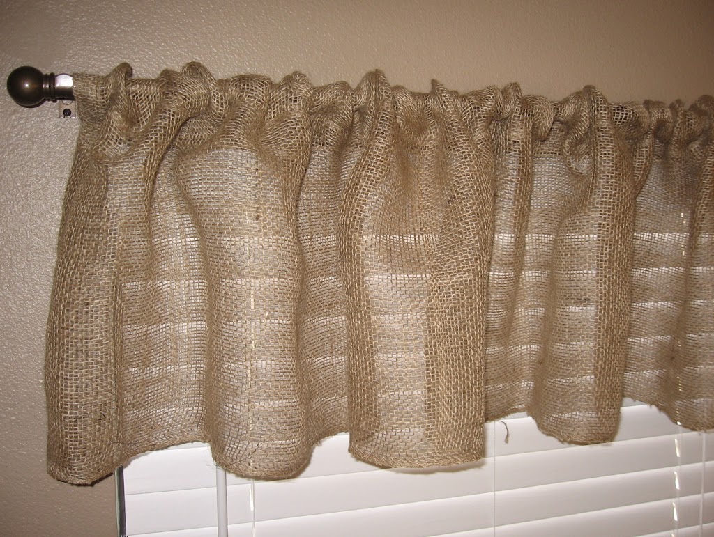 One Hour Burlap Kitchen Curtain Tutorial