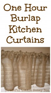 One Hour Burlap Kitchen Curtains on gracefullittlehoneybee.com