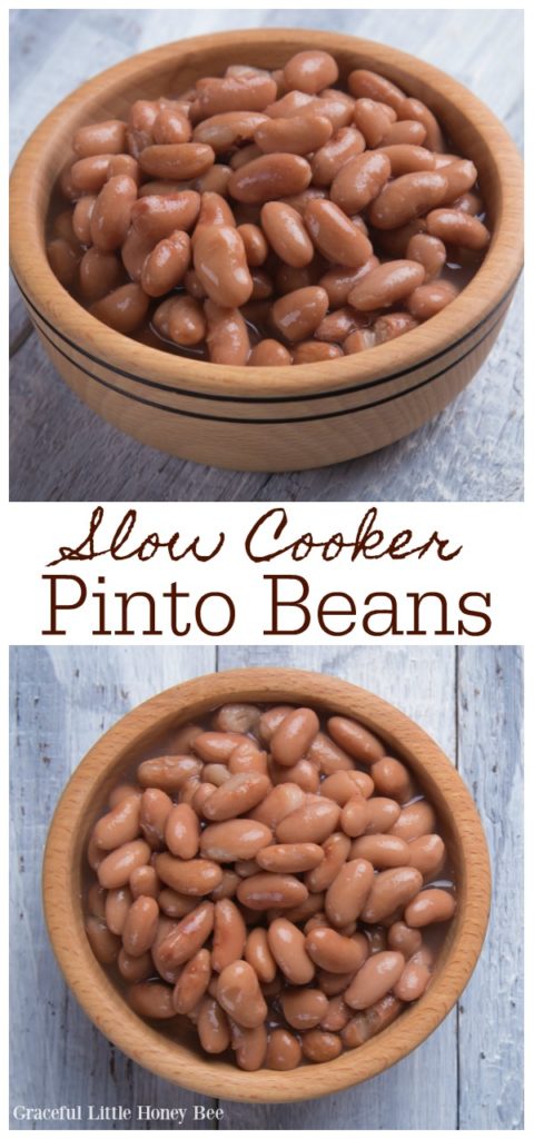 A brown bowl full of cooked pinto beans.