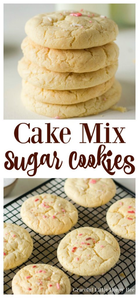 Try these super easy 3-Ingredient Cake Mix Sugar Cookies for a quick and easy dessert on gracefullittlehoneybee.com