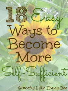 Check out these 18 Easy Ways to become more Self-Sufficient that almost anyone can do!