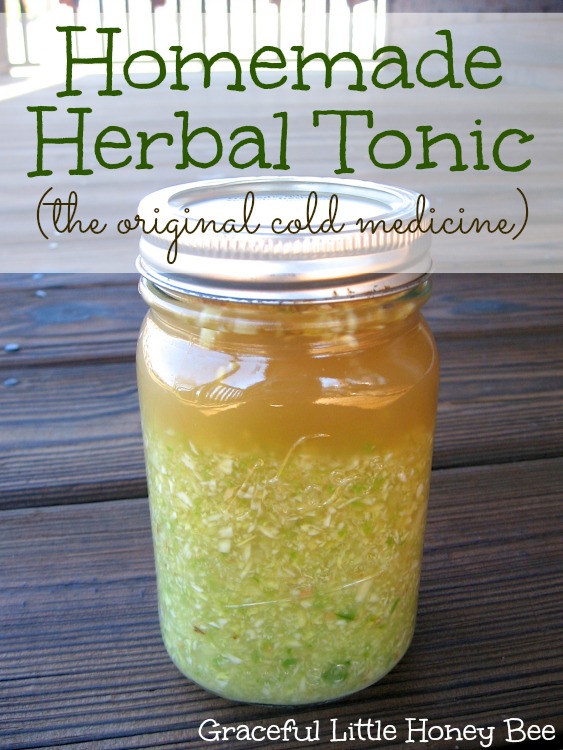 Homemade Herbal Tonic on gracefullittlehoneybee.com