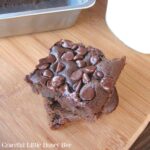 Black Bean Brownies on wooden cutting board.