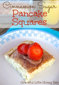 Cinnamon Sugar Pancake Squares on gracefullittlehoneybee.com