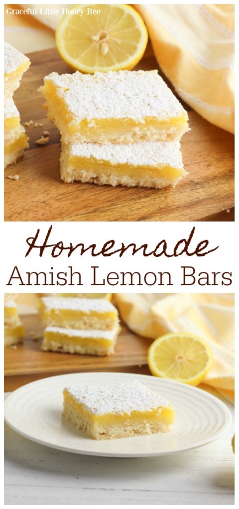 Lemon bars topped with powdered sugar on a wooden cutting board.