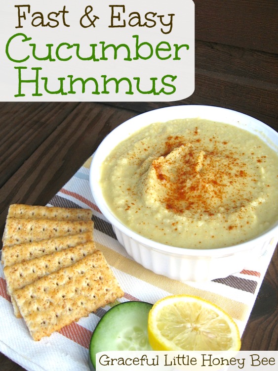 Fast & Easy Cucumber Hummus on gracefullittlehoneybee.com