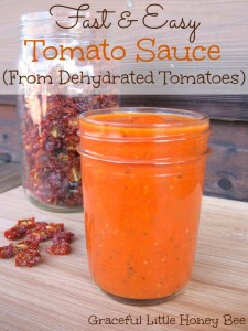 Fast and Easy Tomato Sauce From Dehydrated Tomatoes on gracefullittlehoneybee.com