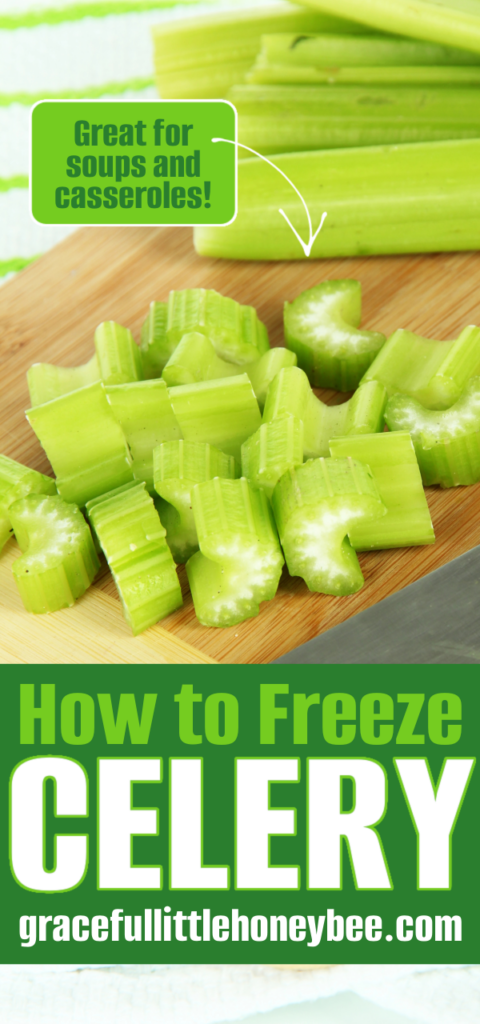 Chopped celery sitting on a cutting board.