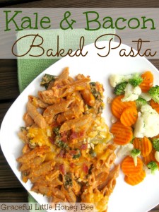 Kale and Bacon Baked Pasta on gracefullittlehoneybee.com #choppedathome #ad #sponsored