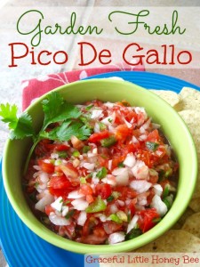 A delicious garden fresh pico de gallo recipe on gracefullittlehoneybee.com