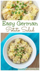 Easy and delicious German Potato Salad recipe on gracefullittlehoneybee.com