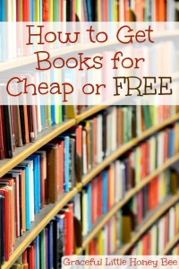 Learn five different ways that you can score books for cheap or free on gracefullittlehoneybee.com