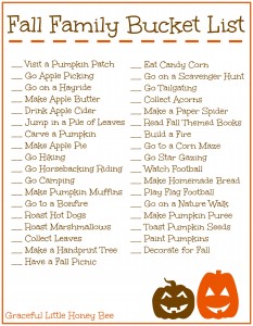 Fall Family Bucket List Printable