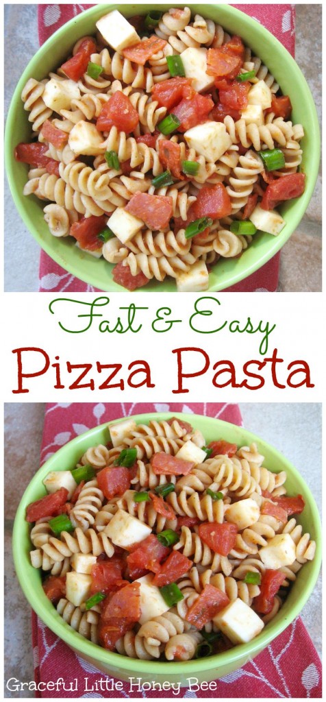 See how to make this fast and easy Pizza Pasta recipe on gracefullittlehoneybee.com #ad #YesYouCAN