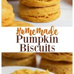 Try these super delicious Homemade Pumpkin Biscuits for a fun fall treat or side dish that goes great with any weeknight meal!