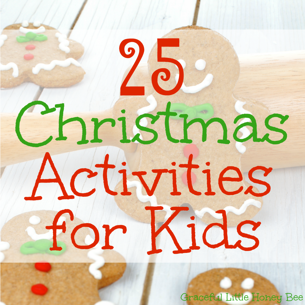 Slow down and enjoy the season with this list of 25 Christmas Activities for Kids + a FREE CHRISTMAS BUCKET LIST PRINTABLE on gracefullittlehoneybee.com