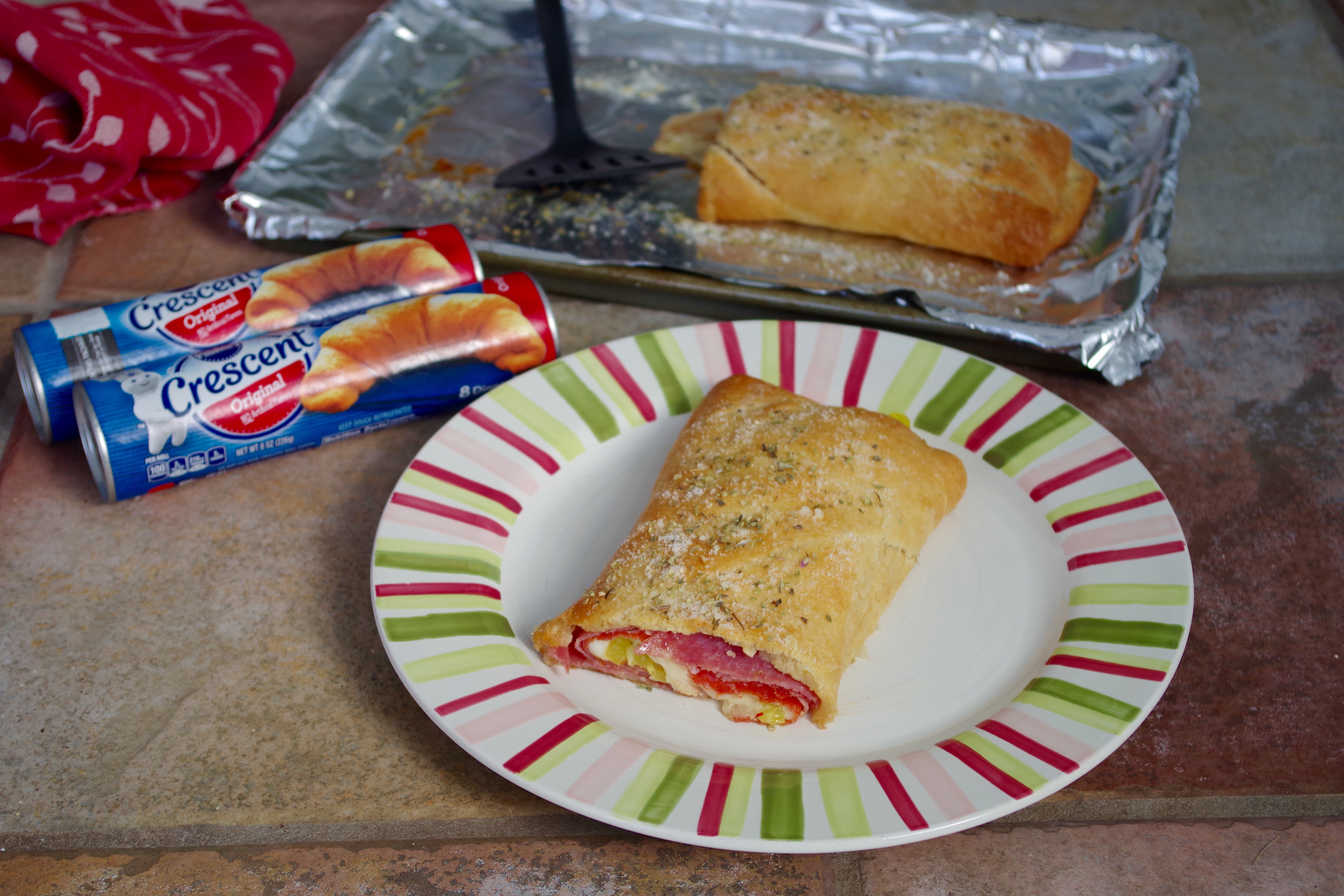 Spicy Italian Crescent Roll Stromboli Graceful Little Honey Bee