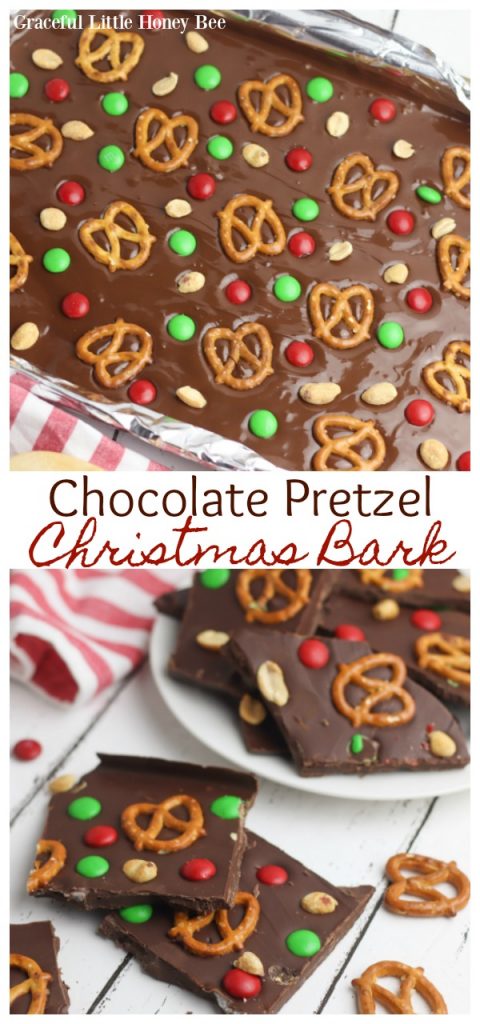 This Easy Christmas Bark recipe is incredibly simple to put together and makes a great holiday treat or gift to give to any family member, neighbor or friend. Find the recipe at gracefullittlehoneybee.com