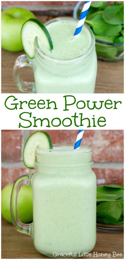 Try this healthy and kid-friendly green smoothie that will give you a boost of energy to power through your day on gracefullittlehoneybee.com