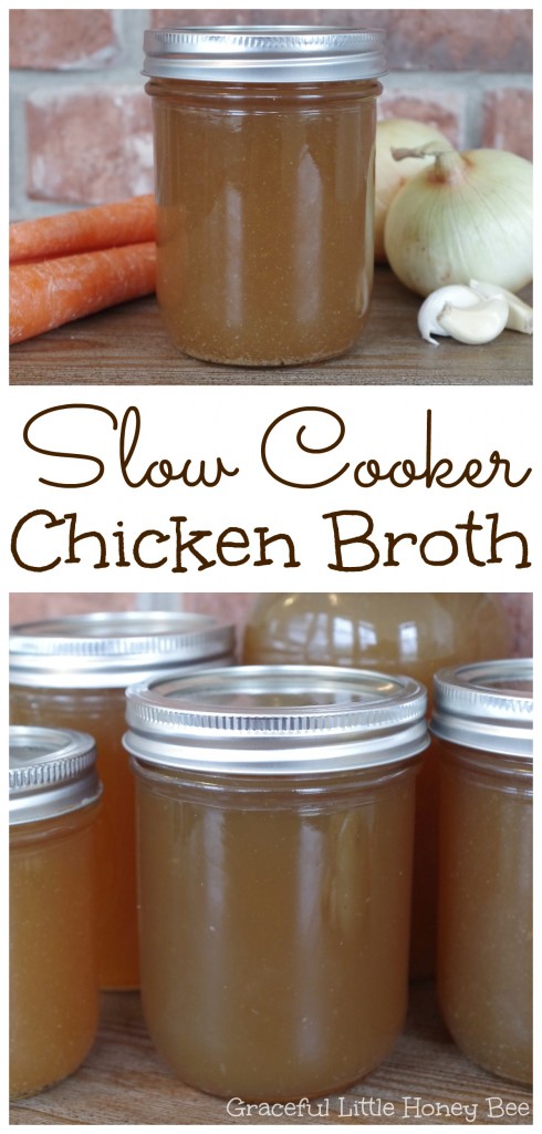 See how easy it is to make delicious, nutrient-rich homemade chicken broth in your slow cooker on gracefullittlehoneybee.com