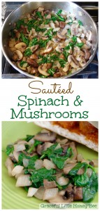 See how to make this quick and healthy side dish Sautéed Spinach and Mushrooms on gracefullittlehoneybee.com