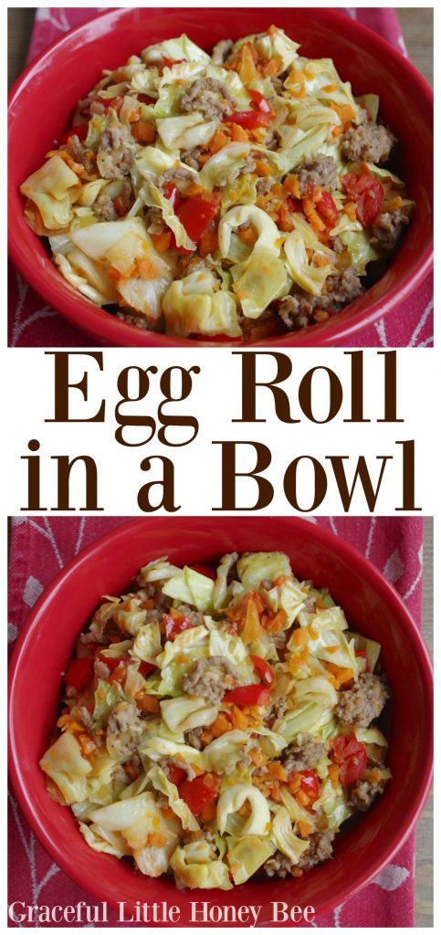 See how to make this healthy and delicous Egg Roll in a Bowl recipe on gracefullittlehoneybee.com