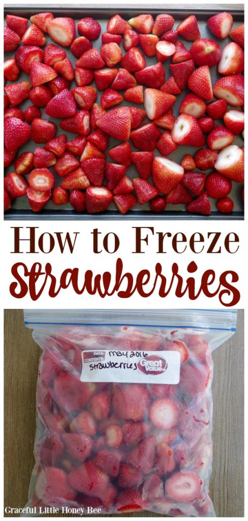 See how easy it is to freeze strawberries for smoothies all year long on gracefullittlehoneybee.com