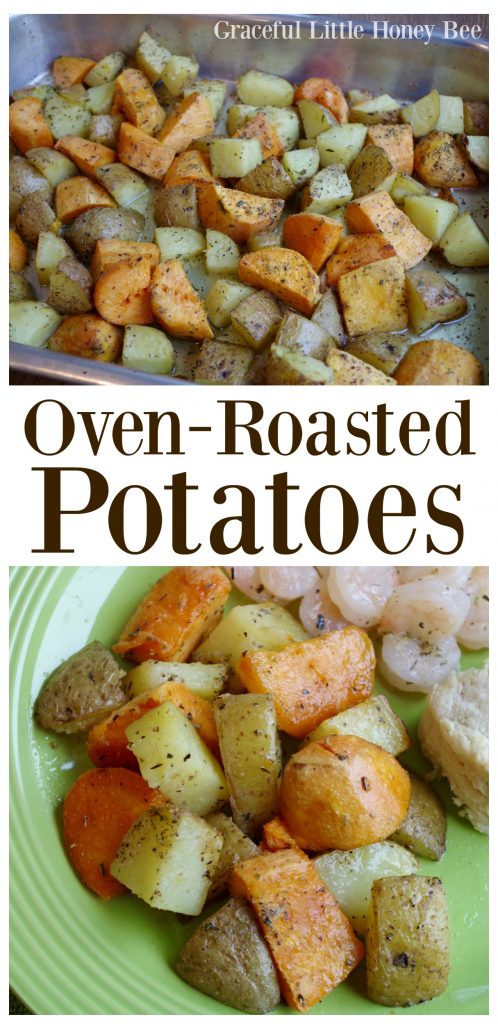 See how easy it is to make these delicous oven-roasted potatoes on gracefullittlehoneybee.com