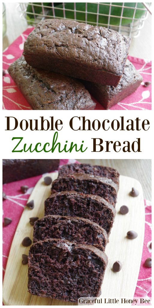 Chocolate Zucchini Bread on wooden cutting board.