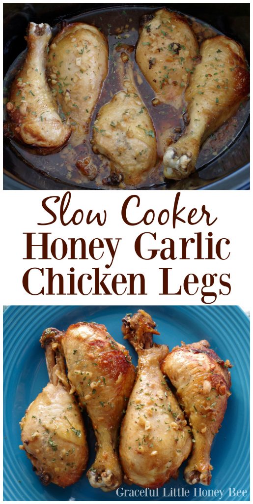 Slow Cooker Honey Garlic Chicken Legs - Graceful Little Honey Bee