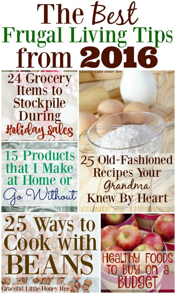 Check out the BEST frugal living tips from 2016 on gracefullittlehoneybee.com