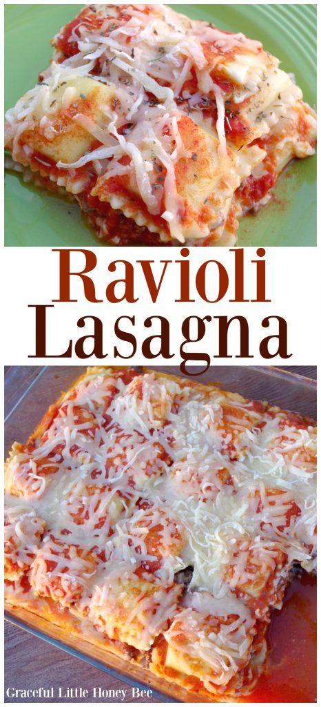 See how to make this quick and easy Ravioli Lasagna on gracefullittlehoneybee.com