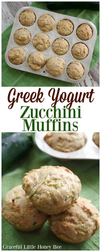 See how to make these delicous greek yougurt zucchini muffins on gracefullittlehoneybee.com