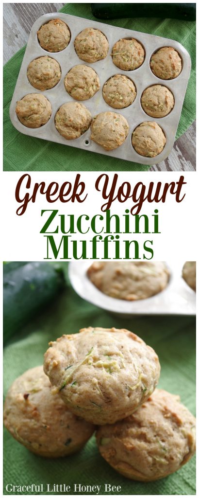 See how to make these delicous greek yougurt zucchini muffins on gracefullittlehoneybee.com