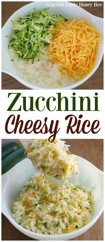 See how easy it is to make this zucchini cheesy rice for a fun side dish on gracefullittlehoneybee.com