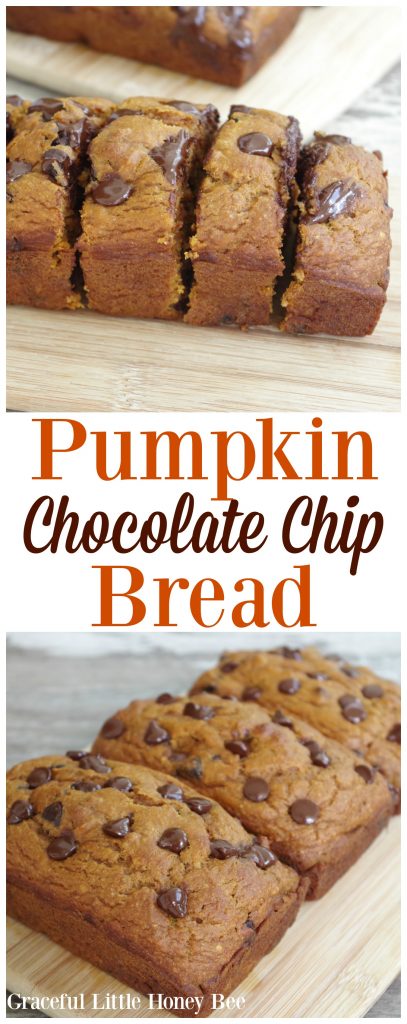 Try this easy and delicious Pumpkin Chocolate Chip bread for a fun fall breakfast or dessert!