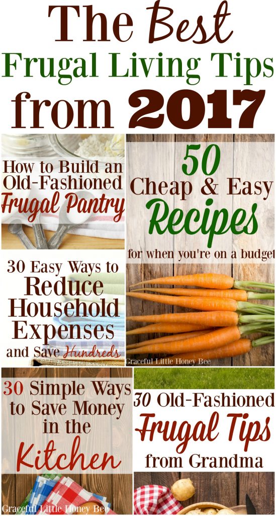 Check out the BEST frugal living tips from 2017 in this awesome round up on gracefullittlehoneybee.com