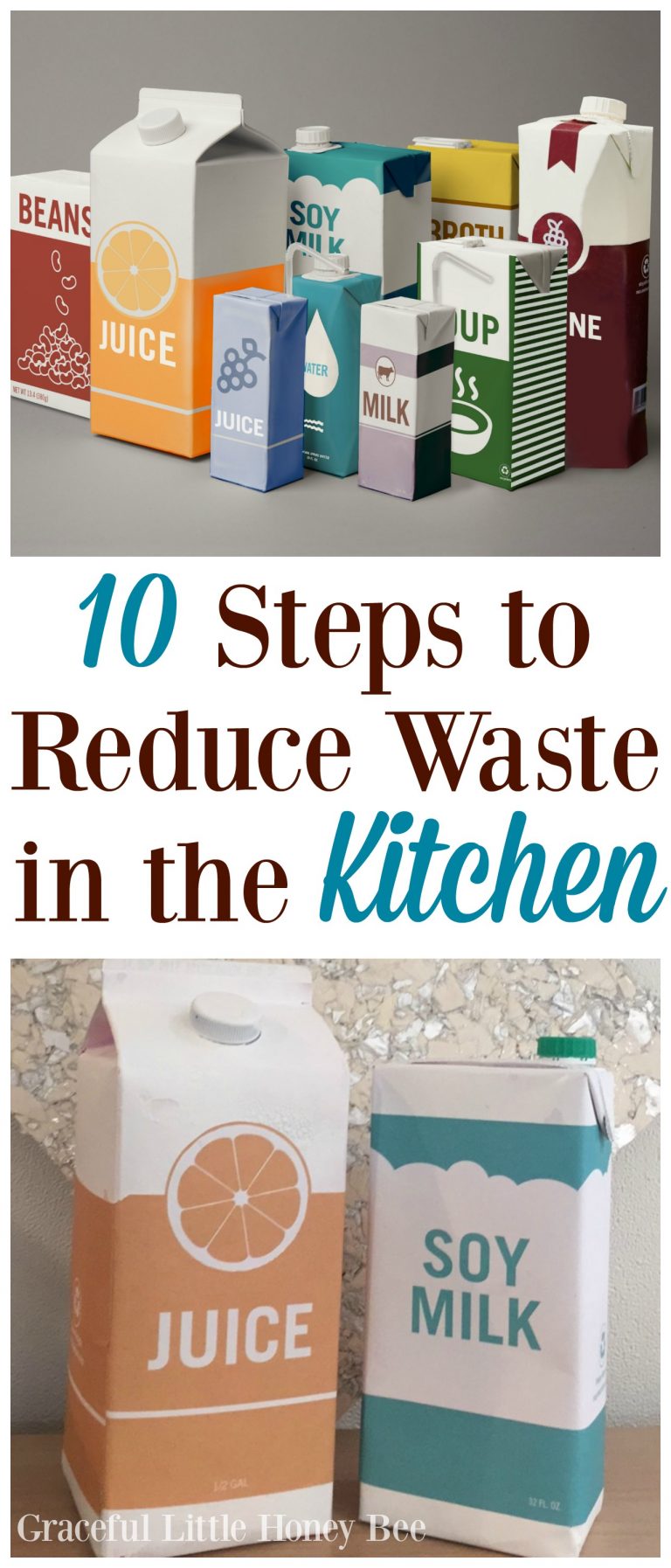 Check out this list of easy ways to reduce waste in the kitchen on gracefullittlehoneybee.com