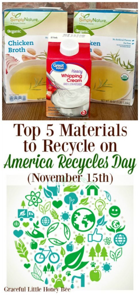 #AD Check out the Top 5 Materials to Recycle on America Recycles Day (November 15th)! #RecycleYourCartons #IC #CartonCouncilPartner #Recycle #ReduceReuseRecycle