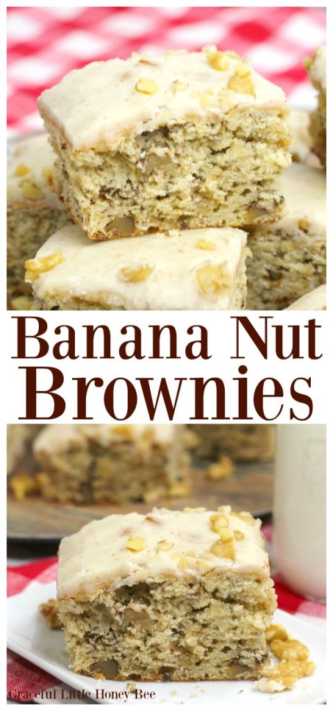 For a quick and easy dessert, try these delcious Banana Nut Brownies on gracefullittlehoneybee.com