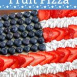 Finished flag fruit pizza.