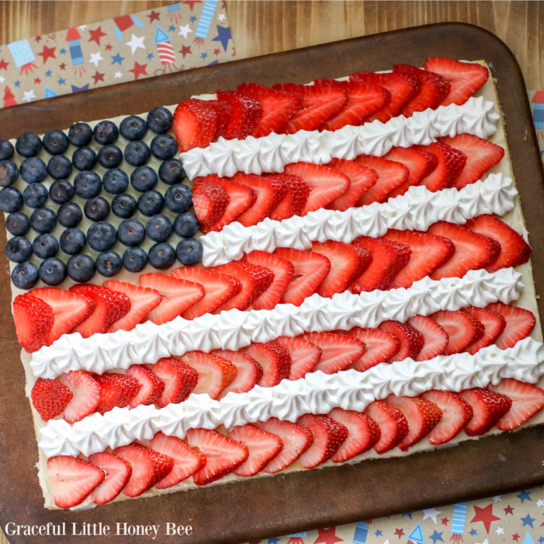 Sugar Cookie Flag Fruit Pizza