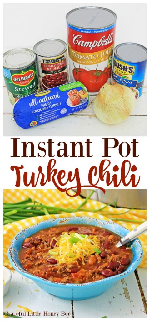 Nothings says healthy comfort food like this Instant Pot Turkey Chili from gracefullittlehoneybee.com