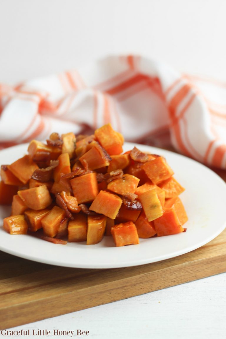 Oven-Roasted Sweet Potatoes with Bacon