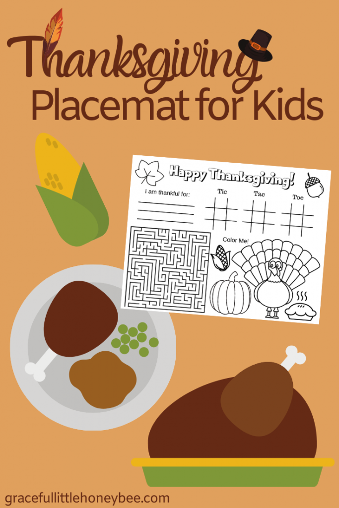 Keep the little ones entertained this holiday with a FREE Printable Thanksgiving Placemat for kids! Get it at gracefullittlehoneybee.com