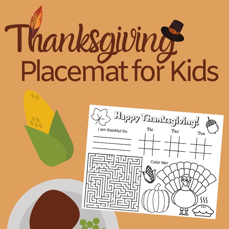 FREE Printable Thanksgiving Placemat for Kids