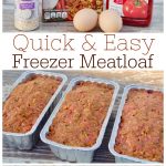 Stock your freezer with this quick and easy freezer meatloaf! It makes a simple freezer meal for busy weeknights. Find the recipe on gracefullittlehoneybee.com