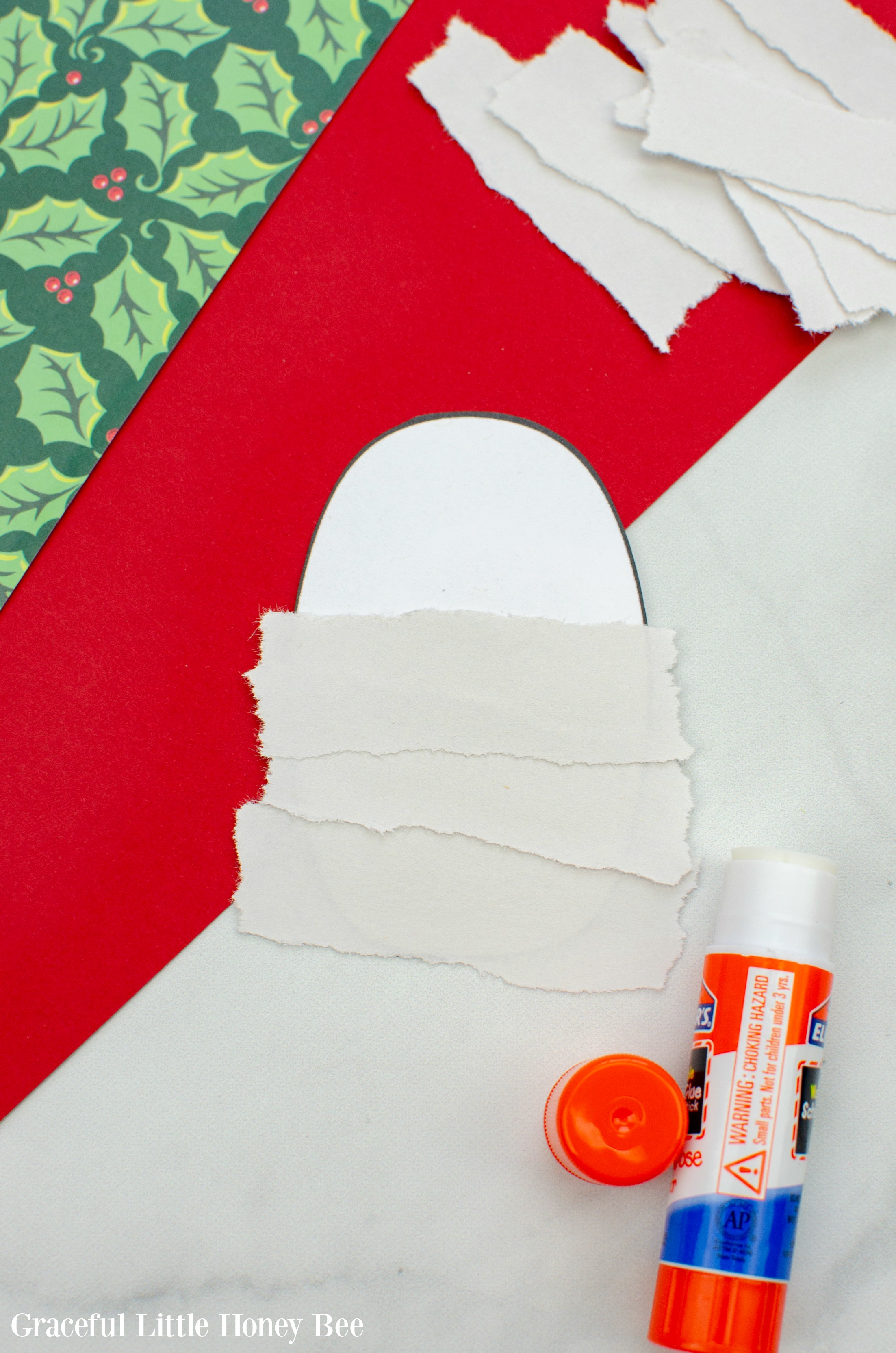 Torn Paper Manger Christmas Craft - Graceful Little Honey Bee